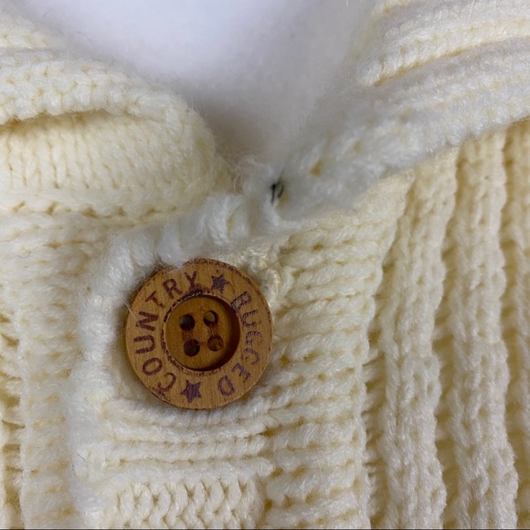 Vintage 80’s Cream Collared Split-Neck Sweater w/ Pockets - Picture 7 of 8